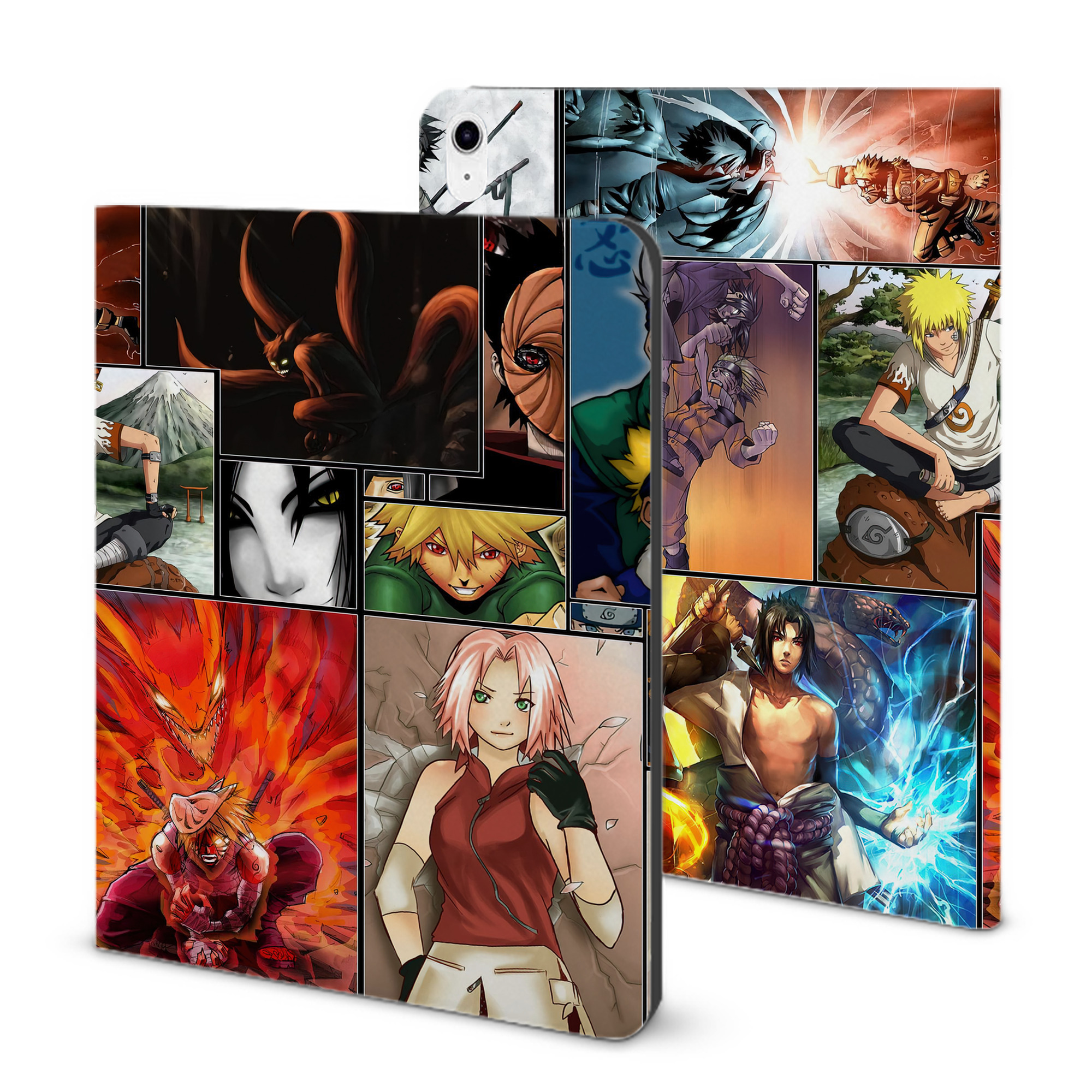 （画像用） NARUTO -ナルト- NARUTO -ナルト- 疾風伝 IPad ケース ブック型 PUレザー TPU 耐衝撃 軽量 薄型 ペン収納なし 全面保護 IPad 各モデル対応